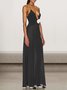 Women Floral V Neck Sleeveless Comfy Sexy Maxi Dress