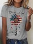 Casual America Flag Crew Neck Short Sleeve T-shirt