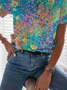 Casual Floral Crew Neck Short Sleeve T-shirt