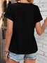 Casual Plain V Neck Short Sleeve T-shirt