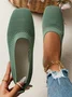 Casual Plain Slip On Flat Heel Shallow Shoes