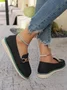 Casual Contrast Stitching Slip On Flat Heel Shallow Shoes