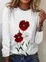 Casual Floral Crew Neck Long Sleeve T-shirt