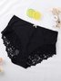 Plain Casual Cotton Lace Panty