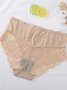 Plain Casual Cotton Lace Panty