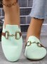 Casual Plain Slip On Flat Heel Mules