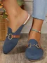 Casual Plain Slip On Flat Heel Mules