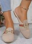 Casual Plain Slip On Flat Heel Mules