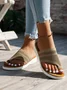 Casual Plain Slip On Flat Heel Slide Sandals