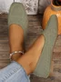Casual Plain Slip On Flat Heel Shallow Shoes