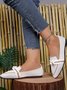 Casual Plain Slip On Flat Heel Shallow Shoes Bow