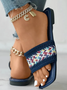 Casual Ethnic Slip On Flat Heel Slide Sandals