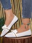 Casual Plain Slip On Flat Heel Shallow Shoes Bow