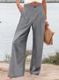 Casual Striped Long Zipper Buckle Pant