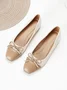 Urban Color Block Non-Slip Slip On Flat Heel Shallow Shoes Bow