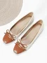 Urban Color Block Non-Slip Slip On Flat Heel Shallow Shoes Bow