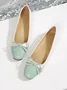 Urban Color Block Non-Slip Slip On Flat Heel Shallow Shoes Bow