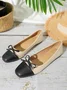 Urban Color Block Non-Slip Slip On Flat Heel Shallow Shoes Bow