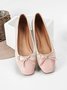 Urban Color Block Non-Slip Slip On Flat Heel Shallow Shoes Bow