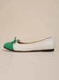 Urban Color Block Non-Slip Slip On Flat Heel Shallow Shoes Bow