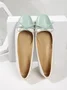 Urban Color Block Non-Slip Slip On Flat Heel Shallow Shoes Bow