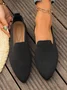 Casual Plain Slip On Flat Heel Shallow Shoes