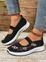 Casual Floral Slip On Flat Heel Shallow Shoes Embroidery