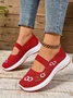 Casual Floral Slip On Flat Heel Shallow Shoes Embroidery