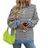 Casual Crew Neck Striped Sweatshirt