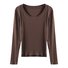 Casual Soft Comfy Plain Crew Neck Long Sleeve T-shirt