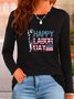 Casual Letter Pattern Crew Neck Long Sleeve T-shirt