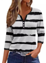 Casual Crew Neck Striped Sweatshirt