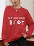 Casual Crew Neck Text Letters Sweatshirt