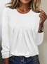 Casual Plain Crew Neck Long Sleeve T-shirt