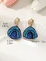 1pair Vintage Irregular Texture Hollow Out Dangle Earrings