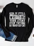 Casual Text Letters Crew Neck Long Sleeve T-shirt