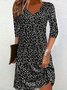 Women Ditsy Floral V Neck Half Sleeve Comfy Casual Midi Dress