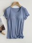 Cozy Built-in Bra Padded Push-Up Stretchable Modal T-shirt