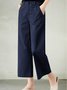 Women Casual Cotton Plain Loose Long Pants