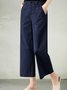 Women Casual Cotton Plain Loose Long Pants