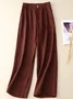 Women Caomfy Plain Cotton Linen Loose Long Pants