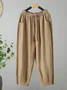 Women Comfy Plain Cotton Loose Long Pants