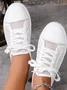 Women Sneakers Casual Plain Lace-Up Flat Heel Canvas