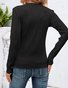 Crew Neck Long Sleeve Plain Regular Micro-Elasticity Loose Blouse For Women