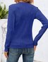 Crew Neck Long Sleeve Plain Regular Micro-Elasticity Loose Blouse For Women