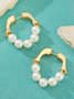 1pair Elegant Beaded Hoop Earrings