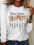 Casual Floral Crew Neck Long Sleeve T-shirt