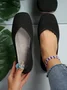 Casual Ethnic Slip On Flat Heel Shallow Shoes