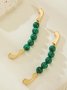 1pair Elegant Beaded Hoop Earrings