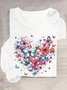 Casual Butterfly Crew Neck Sleeveless T-shirt